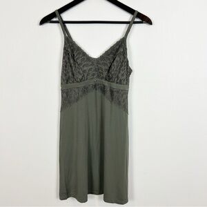 Montelle Intimates Modal Nightgown Green/Taupe Size Medium
